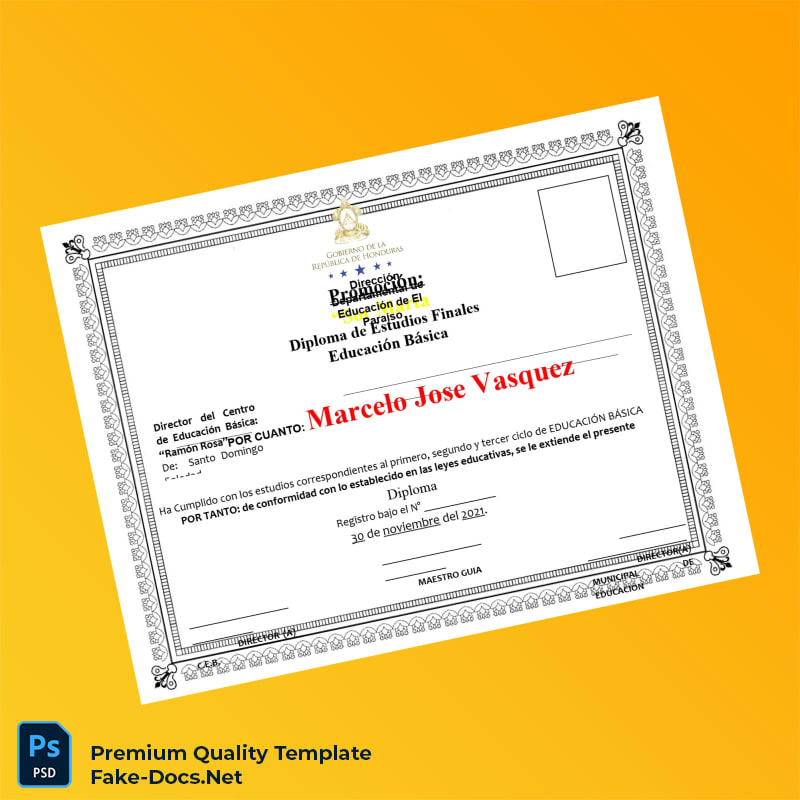 Dominican Republic Centro de Educación Básica Ramón Rosa Diploma – High Quality Replacement Template 6 Page Dominican Republic Centro de Educación Básica Ramón Rosa Diploma – High Quality Replacement Template 6 Page