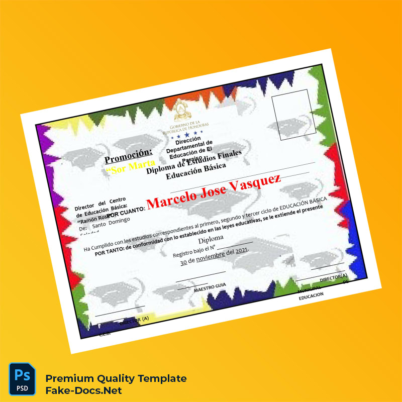 Dominican Republic Sor Marta Promotion Basic Education Diploma – High Quality Replacement Template 6 Page Dominican Republic Sor Marta Promotion Basic Education Diploma – High Quality Replacement Template 6 Page