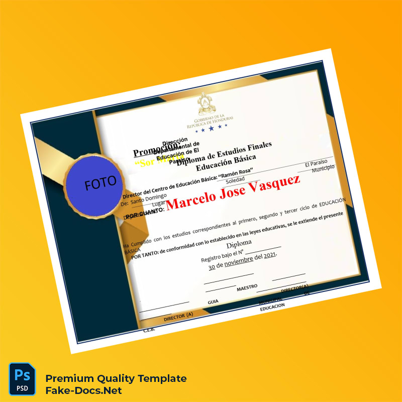 Dominican Republic Sor Marta Promotion Basic Education Diploma – High Quality Replacement Template 6 Page Dominican Republic Sor Marta Promotion Basic Education Diploma – High Quality Replacement Template 6 Page