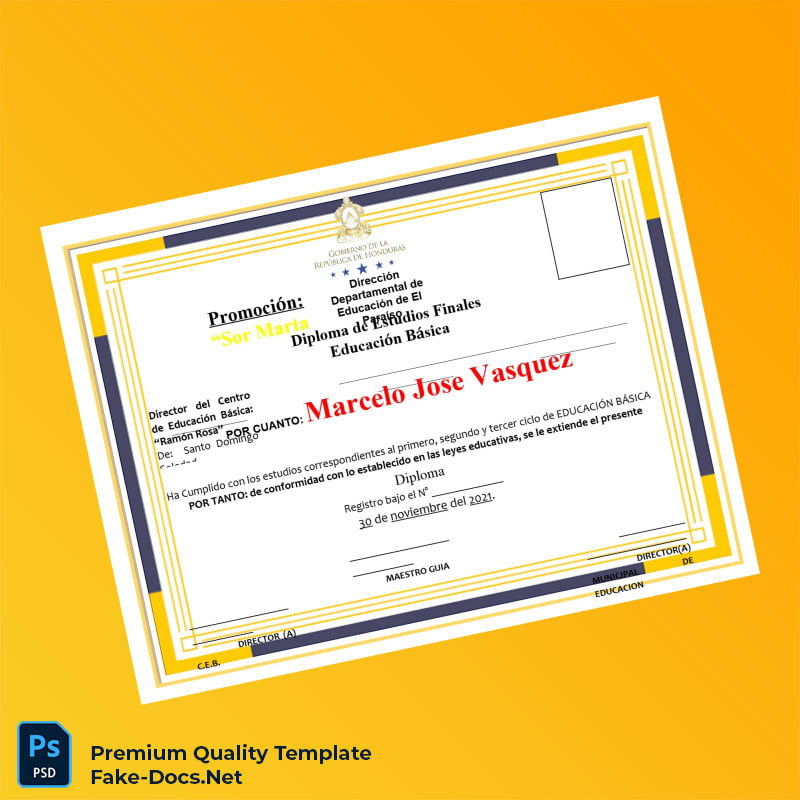 Dominican Republic Sor Marta Promotion Basic Education Diploma – High Quality Replacement Template 6 Page Dominican Republic Sor Marta Promotion Basic Education Diploma – High Quality Replacement Template 6 Page