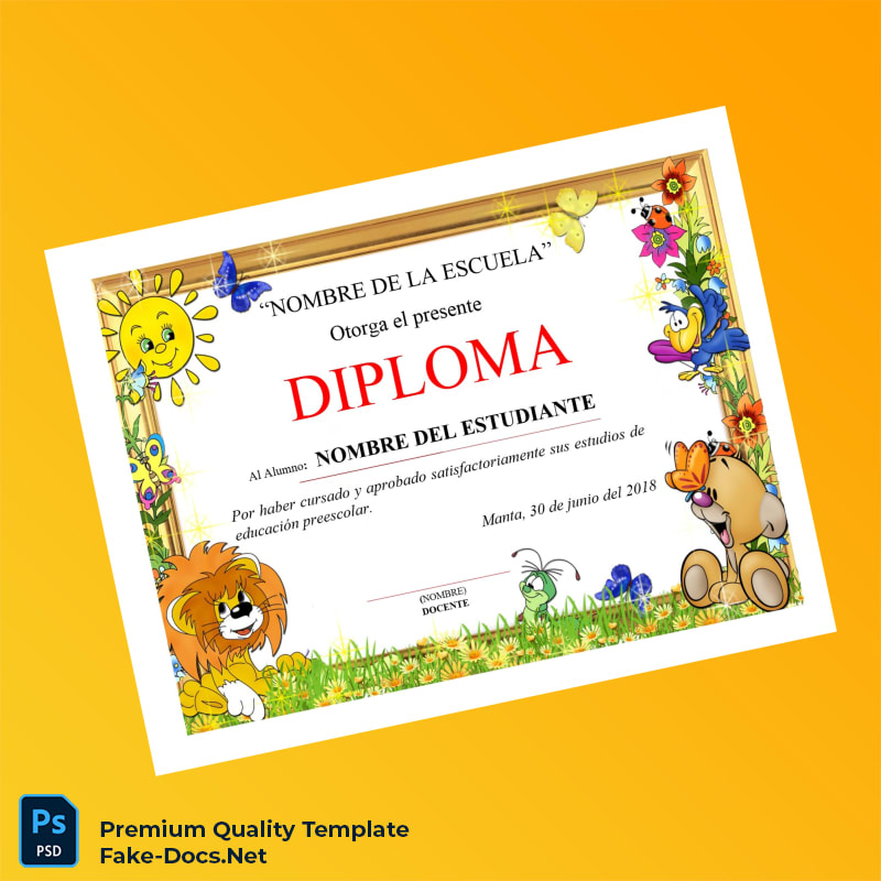 Ecuador Educational Institution Diploma Template – High Quality Replacement Template PDF & Word 8 Page Ecuador Educational Institution Diploma Template – High Quality Replacement Template PDF & Word 8 Page