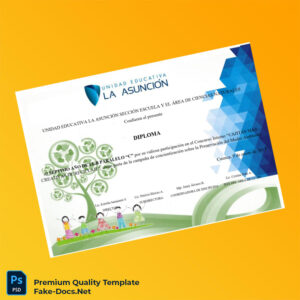 Ecuador Unidad Educativa La Asunción Diploma for Participation in Recycling Contest EGB 7C – High Quality Replacement Template Ecuador Unidad Educativa La Asunción Diploma for Participation in Recycling Contest EGB 7C – High Quality Replacement Template