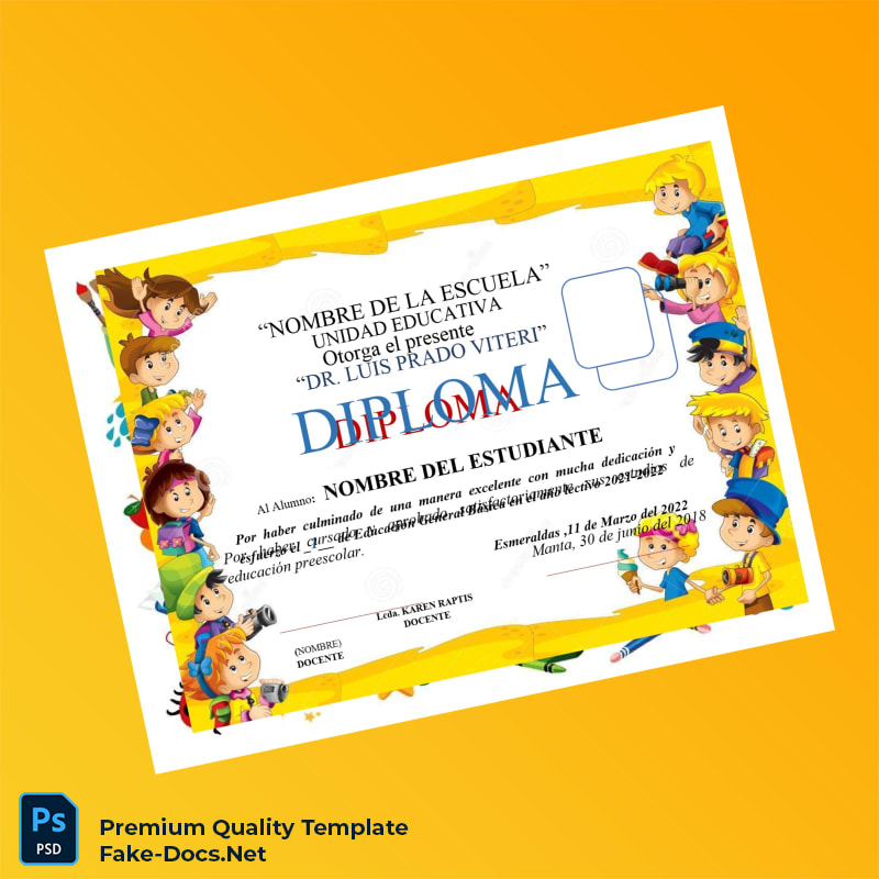 Ecuador Unidad Educativa Nombre de la Escuela Diploma Template – High Quality Replacement Template 8 Page Ecuador Unidad Educativa Nombre de la Escuela Diploma Template – High Quality Replacement Template 8 Page