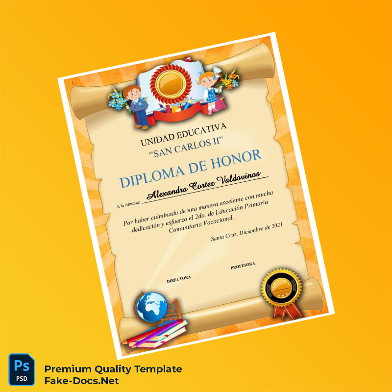 Ecuador Unidad Educativa _San Carlos II_ Honorary Diploma – High Quality Replacement Template 7 Page Ecuador Unidad Educativa _San Carlos II_ Honorary Diploma – High Quality Replacement Template 7 Page
