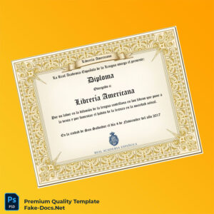 El Salvador Real Academia Española Diploma Template – High Quality Replacement Template El Salvador Real Academia Española Diploma Template – High Quality Replacement Template