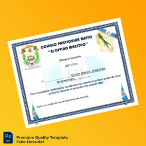 Guatemala Colegio Particular Mixto _El Divino Maestro_ Diploma – High Quality Replacement Template 2 Page Guatemala Colegio Particular Mixto _El Divino Maestro_ Diploma – High Quality Replacement Template 2 Page