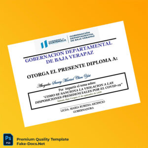 Guatemala Gobernación Departamental de Baja Verapaz Diploma Template – High Quality Replacement Template Guatemala Gobernación Departamental de Baja Verapaz Diploma Template – High Quality Replacement Template