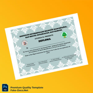 Guatemala Instituto Diversificado Bilingüe MAM-Español Diploma Template – High Quality Replacement Template Guatemala Instituto Diversificado Bilingüe MAM-Español Diploma Template – High Quality Replacement Template