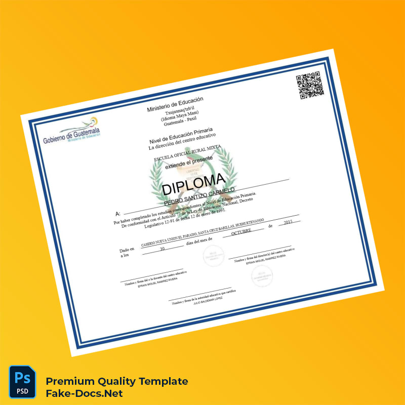 Guatemala Instituto Nacional de Educación Básica de Telesecundaria Primary Education Diploma – High Quality Replacement Template 3 Page Guatemala Instituto Nacional de Educación Básica de Telesecundaria Primary Education Diploma – High Quality Replacement Template 3 Page