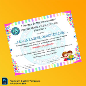 Guatemala Ministerio de Dios Primitiva Diploma of Recognition – High Quality Replacement Template Guatemala Ministerio de Dios Primitiva Diploma of Recognition – High Quality Replacement Template