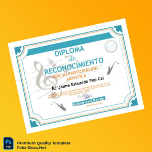 Guatemala Music Diploma Certificate – High Quality Replacement Template Guatemala Music Diploma Certificate – High Quality Replacement Template