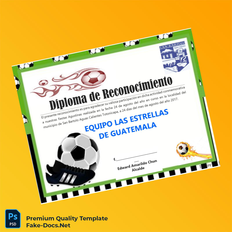 Guatemala San Bartolo Aguas Calientes Recognition Diploma Template – High Quality Replacement Template Guatemala San Bartolo Aguas Calientes Recognition Diploma Template – High Quality Replacement Template
