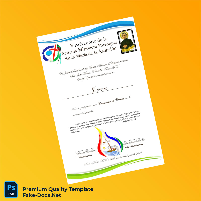 Guatemala Santa María de la Asunción Diploma Template – High Quality Replacement Template 2 Page Guatemala Santa María de la Asunción Diploma Template – High Quality Replacement Template 2 Page