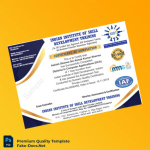 India Indian Institute of Skill Development Training Diploma in Computer Applications – High Quality Replacement Template India Indian Institute of Skill Development Training Diploma in Computer Applications – High Quality Replacement Template