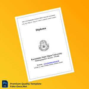 India Karnataka State Open University Diploma Template – High Quality Replacement Template 8 Page India Karnataka State Open University Diploma Template – High Quality Replacement Template 8 Page