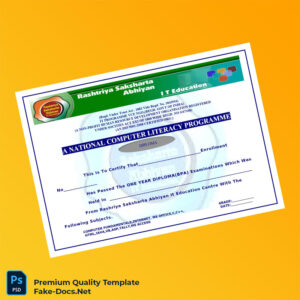 India Touch Stone Institute of IT & Management National Computer Literacy Diploma – High Quality Replacement Template 2 Page India Touch Stone Institute of IT & Management National Computer Literacy Diploma – High Quality Replacement Template 2 Page
