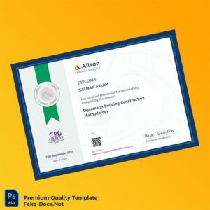 Ireland Alison Diploma in Building Construction Methodology Template – High Quality Replacement Template Ireland Alison Diploma in Building Construction Methodology Template – High Quality Replacement Template