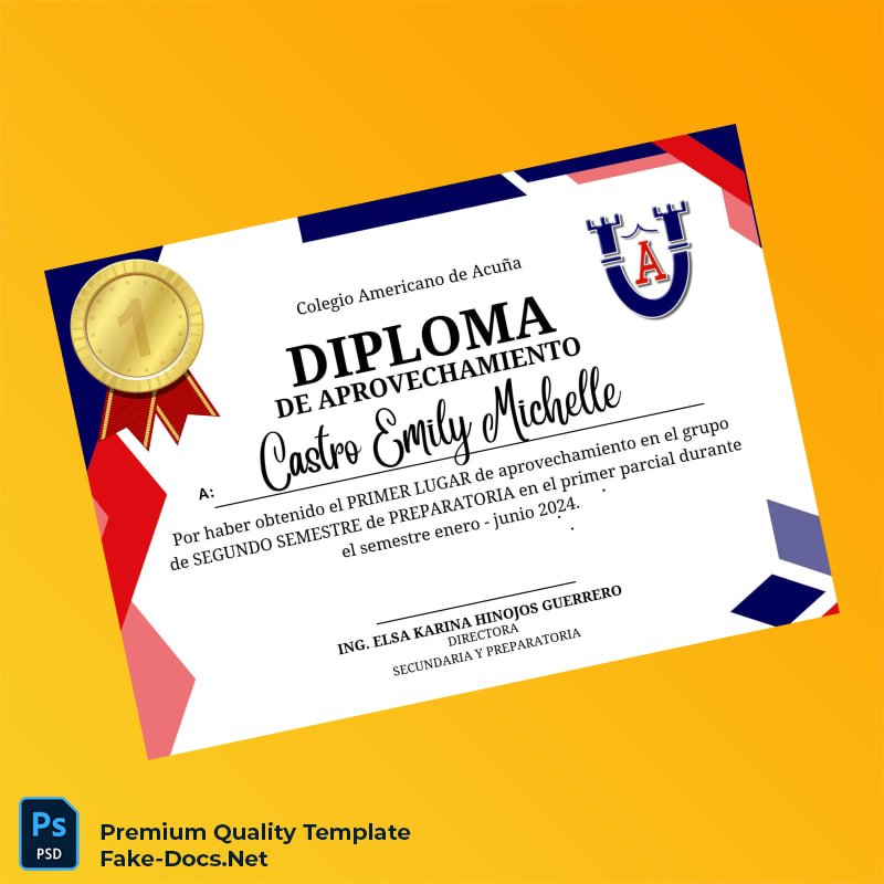 Mexico Colegio Americano de Acuña Diploma of Achievement Template – High Quality Replacement Template 6 Page Mexico Colegio Americano de Acuña Diploma of Achievement Template – High Quality Replacement Template 6 Page
