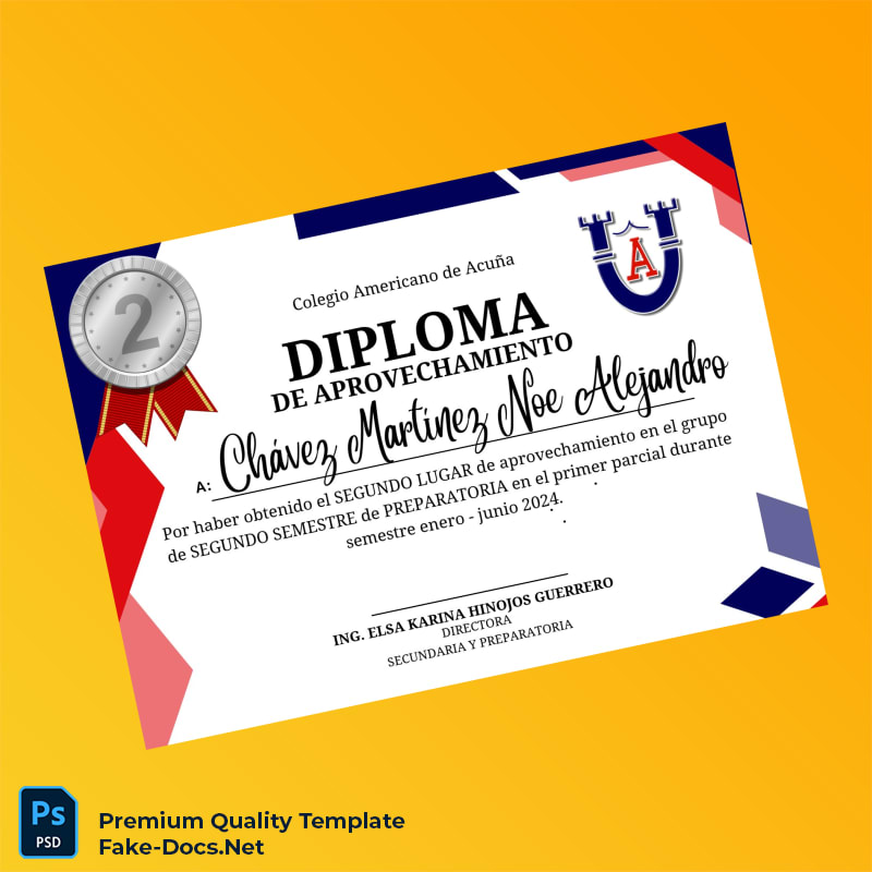 Mexico Colegio Americano de Acuña Diploma of Achievement Template – High Quality Replacement Template 6 Page Mexico Colegio Americano de Acuña Diploma of Achievement Template – High Quality Replacement Template 6 Page