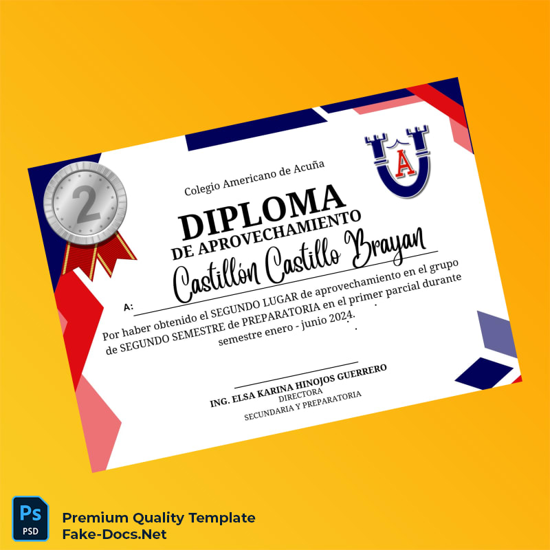 Mexico Colegio Americano de Acuña Diploma of Achievement Template – High Quality Replacement Template 6 Page Mexico Colegio Americano de Acuña Diploma of Achievement Template – High Quality Replacement Template 6 Page