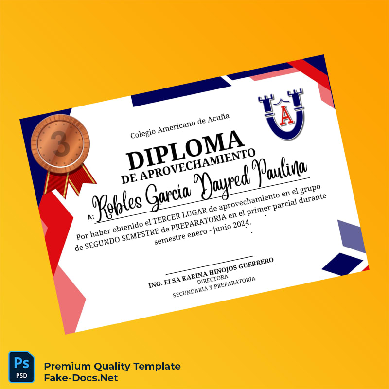 Mexico Colegio Americano de Acuña Diploma of Achievement Template – High Quality Replacement Template 6 Page Mexico Colegio Americano de Acuña Diploma of Achievement Template – High Quality Replacement Template 6 Page