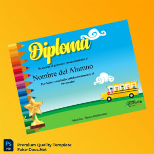 Mexico Diploma Pre-school Certificate Template – High Quality Replacement Template Mexico Diploma Pre-school Certificate Template – High Quality Replacement Template