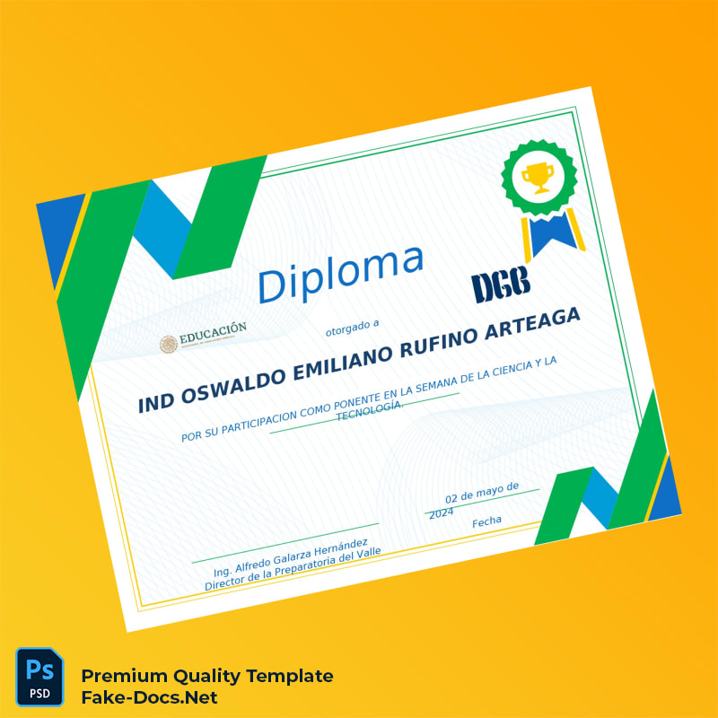 Mexico Educational Institute Diploma Template – High Quality Replacement Template 2 Page Mexico Educational Institute Diploma Template – High Quality Replacement Template 2 Page