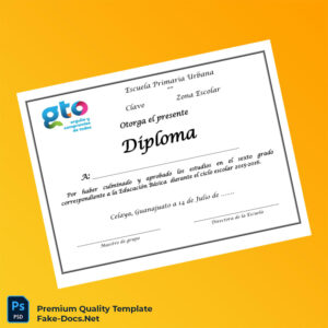 Mexico Escuela Primaria Urbana High School Diploma – High Quality Replacement Template Mexico Escuela Primaria Urbana High School Diploma – High Quality Replacement Template