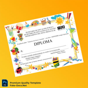 Mexico Francisco de Goya y Luciente Kindergarten Pre-School Diploma Template – High Quality Replacement Template Mexico Francisco de Goya y Luciente Kindergarten Pre-School Diploma Template – High Quality Replacement Template