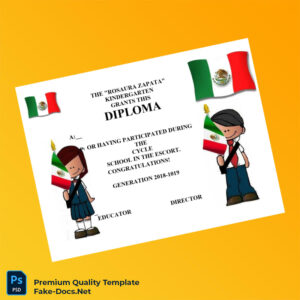 Mexico Rosaura Zapata Kindergarten Diploma Template – High Quality Replacement Template Mexico Rosaura Zapata Kindergarten Diploma Template – High Quality Replacement Template