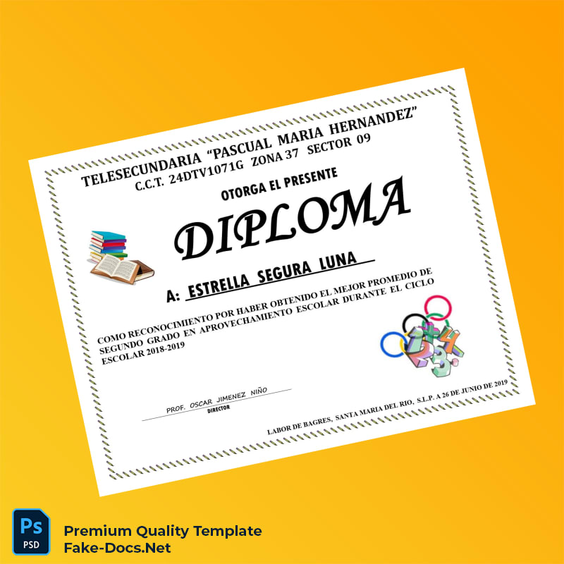 Mexico Telesecundaria Pascual María Hernández Diploma Certificate – High Quality Replacement Template Mexico Telesecundaria Pascual María Hernández Diploma Certificate – High Quality Replacement Template