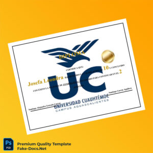 Mexico Universidad Cuauhtémoc High School Diploma – High Quality Replacement Template Mexico Universidad Cuauhtémoc High School Diploma – High Quality Replacement Template