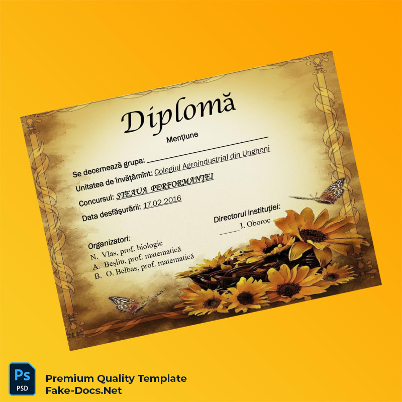 Moldova Colegiul Agroindustrial din Ungheni Certificate of Mention – High Quality Replacement Template 2 Page Moldova Colegiul Agroindustrial din Ungheni Certificate of Mention – High Quality Replacement Template 2 Page