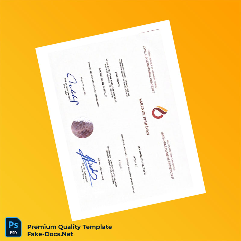 Northern Cyprus International University Bachelor of Science in Psychology Template – High Quality Replacement Template 2 Page Northern Cyprus International University Bachelor of Science in Psychology Template – High Quality Replacement Template 2 Page