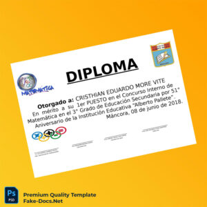 Peru Alberto Pallete Institution High School Diploma – High Quality Replacement Template Peru Alberto Pallete Institution High School Diploma – High Quality Replacement Template