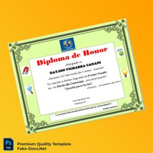 Peru Colegio Nuevo Mundo Honor Diploma – High Quality Replacement Template Peru Colegio Nuevo Mundo Honor Diploma – High Quality Replacement Template