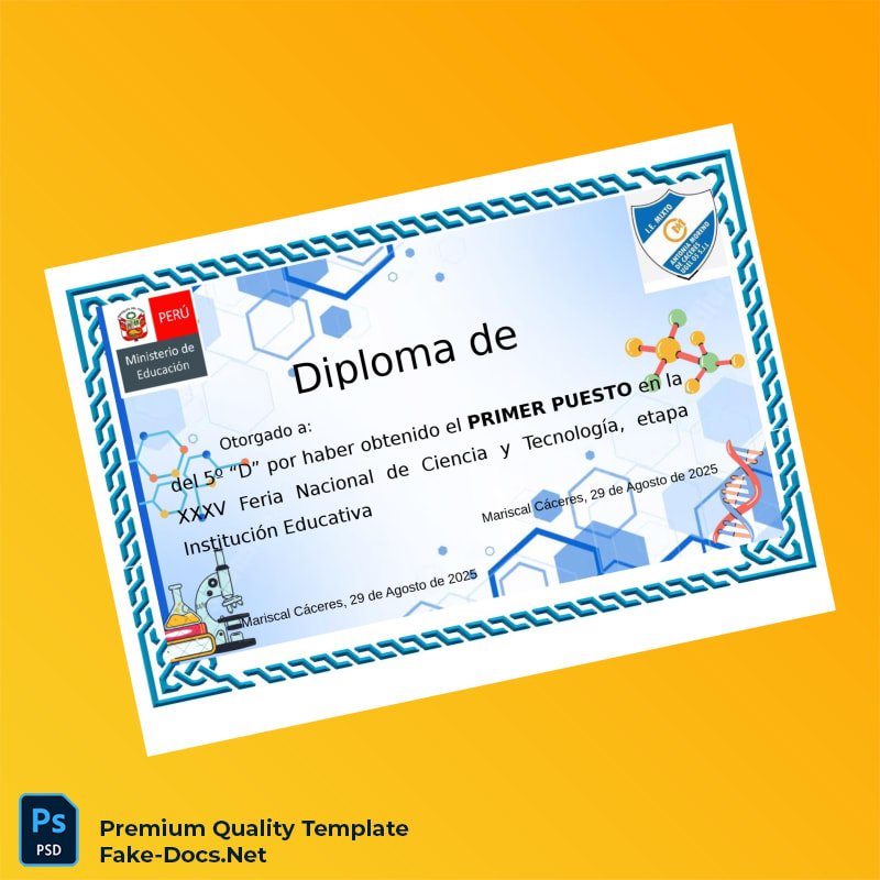 Peru Educational Institution Diploma of Honor Template – High Quality Replacement Template 3 Page Peru Educational Institution Diploma of Honor Template – High Quality Replacement Template 3 Page