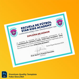 Peru Escuela de Fútbol Star Kids Academy Diploma of Honor Template – High Quality Replacement Template Peru Escuela de Fútbol Star Kids Academy Diploma of Honor Template – High Quality Replacement Template