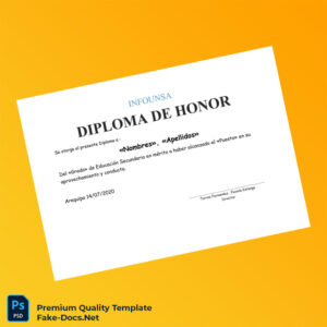 Peru INFOUNSA Honor Diploma Template – High Quality Replacement Template Peru INFOUNSA Honor Diploma Template – High Quality Replacement Template