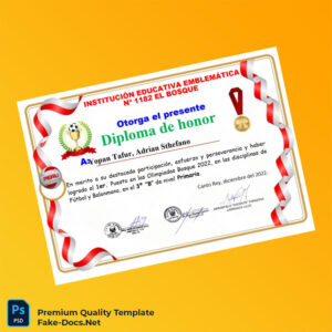 Peru Institución Educativa Emblemática No 1182 El Bosque Diploma of Honor Template – High Quality Replacement Template Peru Institución Educativa Emblemática No 1182 El Bosque Diploma of Honor Template – High Quality Replacement Template