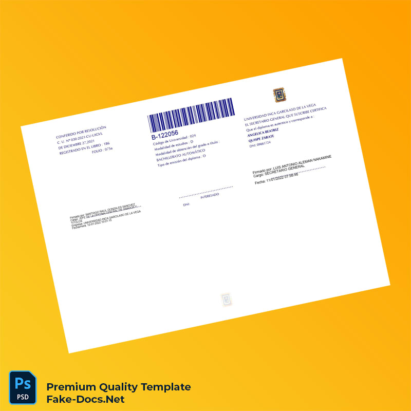 Peru Universidad Inca Garcilaso de la Vega Bachelor of Law and Political Science Template – High Quality Replacement Template 2 Page Peru Universidad Inca Garcilaso de la Vega Bachelor of Law and Political Science Template – High Quality Replacement Template 2 Page