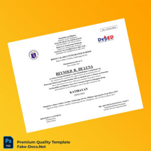 Philippines Bogo Calabat Integrated School High School Diploma – High Quality Replacement Template 2 Page Philippines Bogo Calabat Integrated School High School Diploma – High Quality Replacement Template 2 Page