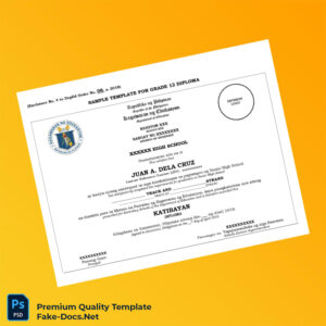 Philippines Caraga National High School High School Diploma Template – High Quality Replacement Template 2 Page Philippines Caraga National High School High School Diploma Template – High Quality Replacement Template 2 Page