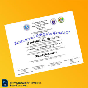 Philippines International College of Technology High School Diploma in Technical-Vocational Livelihood Track at Home Economics Strand – High Quality Replacement Template Philippines International College of Technology High School Diploma in Technical-Vocational Livelihood Track at Home Economics Strand – High Quality Replacement Template