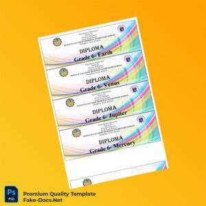 Philippines Matias B. Salvador Memorial Elementary School Kindergarten and Grade 6 Diploma Template – High Quality Replacement Template 3 Page Philippines Matias B. Salvador Memorial Elementary School Kindergarten and Grade 6 Diploma Template – High Quality Replacement Template 3 Page