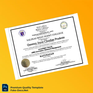 Philippines Salinas West Point College High School Diploma Template – High Quality Replacement Template Philippines Salinas West Point College High School Diploma Template – High Quality Replacement Template