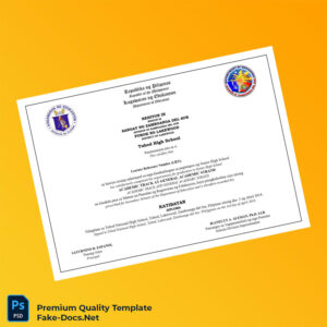 Philippines Tubod High School Senior High School Diploma – High Quality Replacement Template Philippines Tubod High School Senior High School Diploma – High Quality Replacement Template