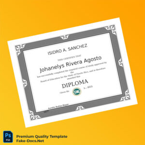 Puerto Rico Board of Education High School Diploma – High Quality Replacement Template 2 Page Puerto Rico Board of Education High School Diploma – High Quality Replacement Template 2 Page