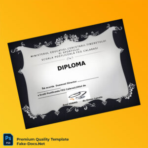Romania FEG Calarasi Post-High School Diploma Template – High Quality Replacement Template Romania FEG Calarasi Post-High School Diploma Template – High Quality Replacement Template