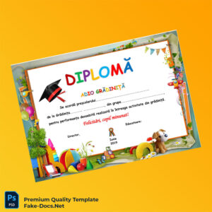 Romania Kindergarten Diploma Template – High Quality Replacement Template Romania Kindergarten Diploma Template – High Quality Replacement Template